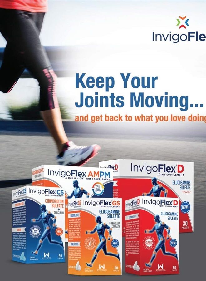 InvigoFlex ® D - 1500mg of Glucosamine Sulfate (Classic Formulation) - Premium Joint Supplement for Knees, Hands, Back, & Hip Support D: Glucosamine Sulfate, Caplets - 60 Ct  - Image 5