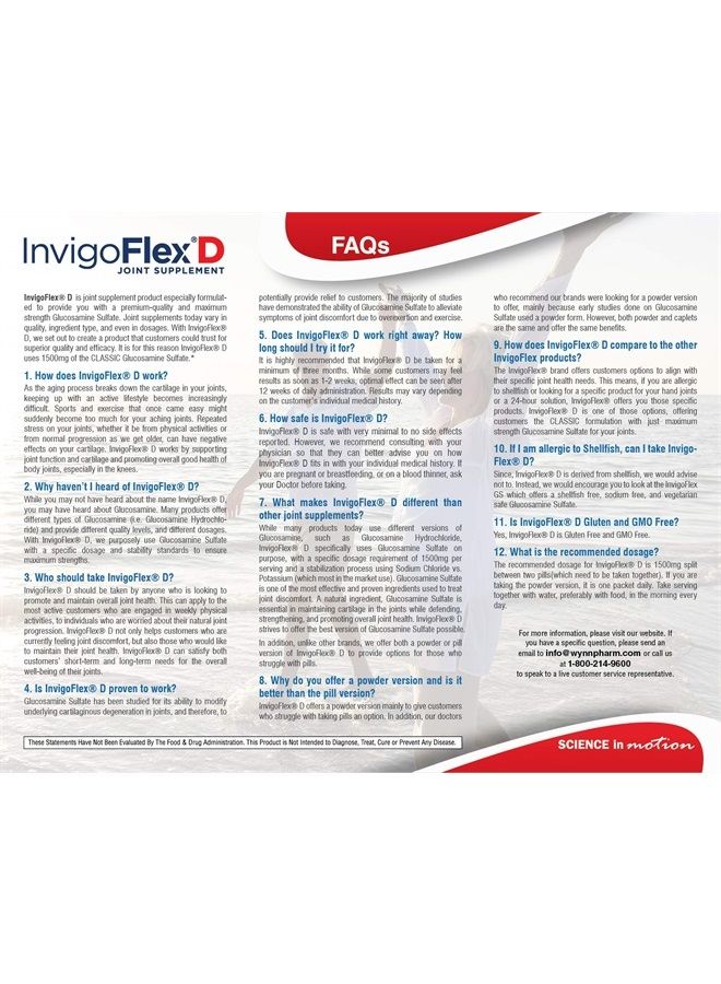 InvigoFlex ® D - 1500mg of Glucosamine Sulfate (Classic Formulation) - Premium Joint Supplement for Knees, Hands, Back, & Hip Support D: Glucosamine Sulfate, Caplets - 60 Ct  - Image 4