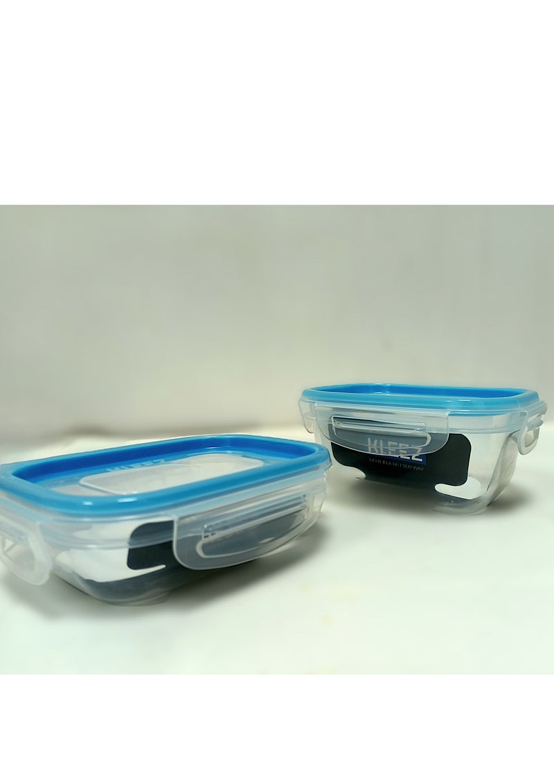 Food Container Lunch Box Set of 5 – Airtight, Leak Proof, Four Clip Lids, 1600ml, 1300ml, 900ml, 450ml, 300ml – Durable Food Storage Containers
