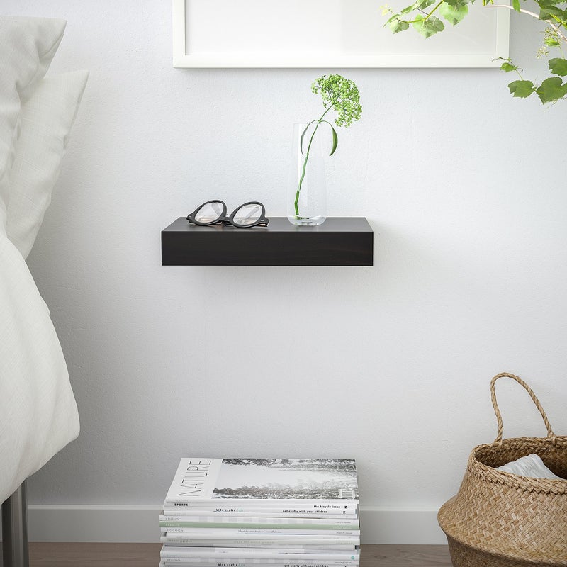 Baitique Wall Shelf, Black-Brown, Invisible Mounting, 30x26 cm - Image 4