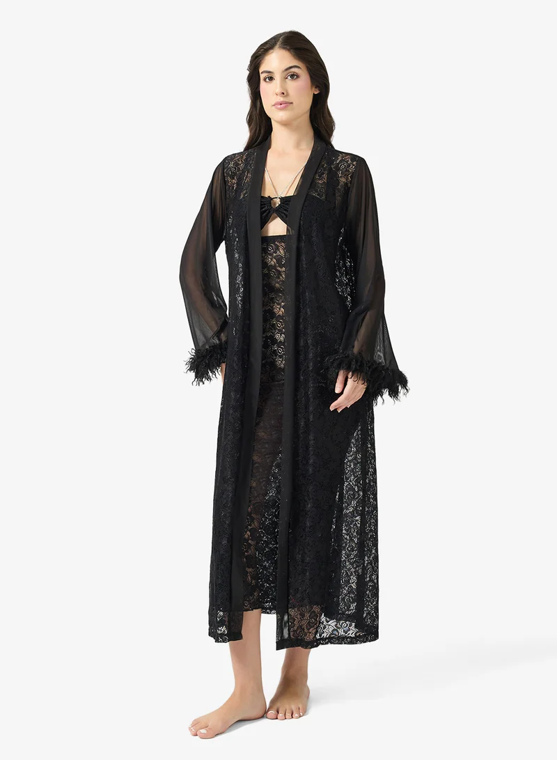 ELLA  Lace Night Dress With Robe for Women | Best Price UAE