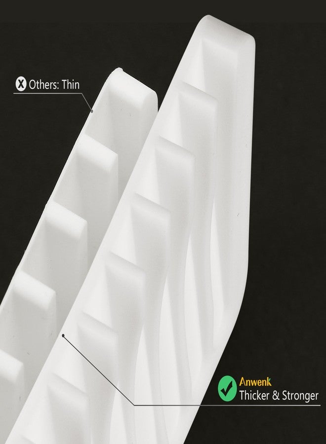 أنوينك حامل صابون أنوينك، صينية مصفاة لحمايته من البلل، مصنوع من السيليكون بتصميم شلالي مانع للانزلاق، أبيض، عبوة من 3 قطع - Image 3