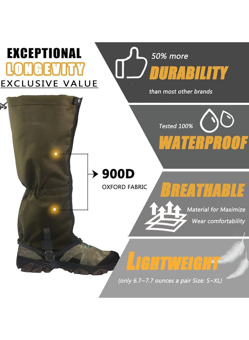 Generic Leg Gaiters Ultra HIGH-Performance Hunting Gaiters, 100% Waterproof Hiking Gaiters with Upgraded Rubber Foot Strap,  Adjustable Snow Boot Gaiters. Anti-insect, anti-snake and anti-sand desert trekking equipment - Image 2