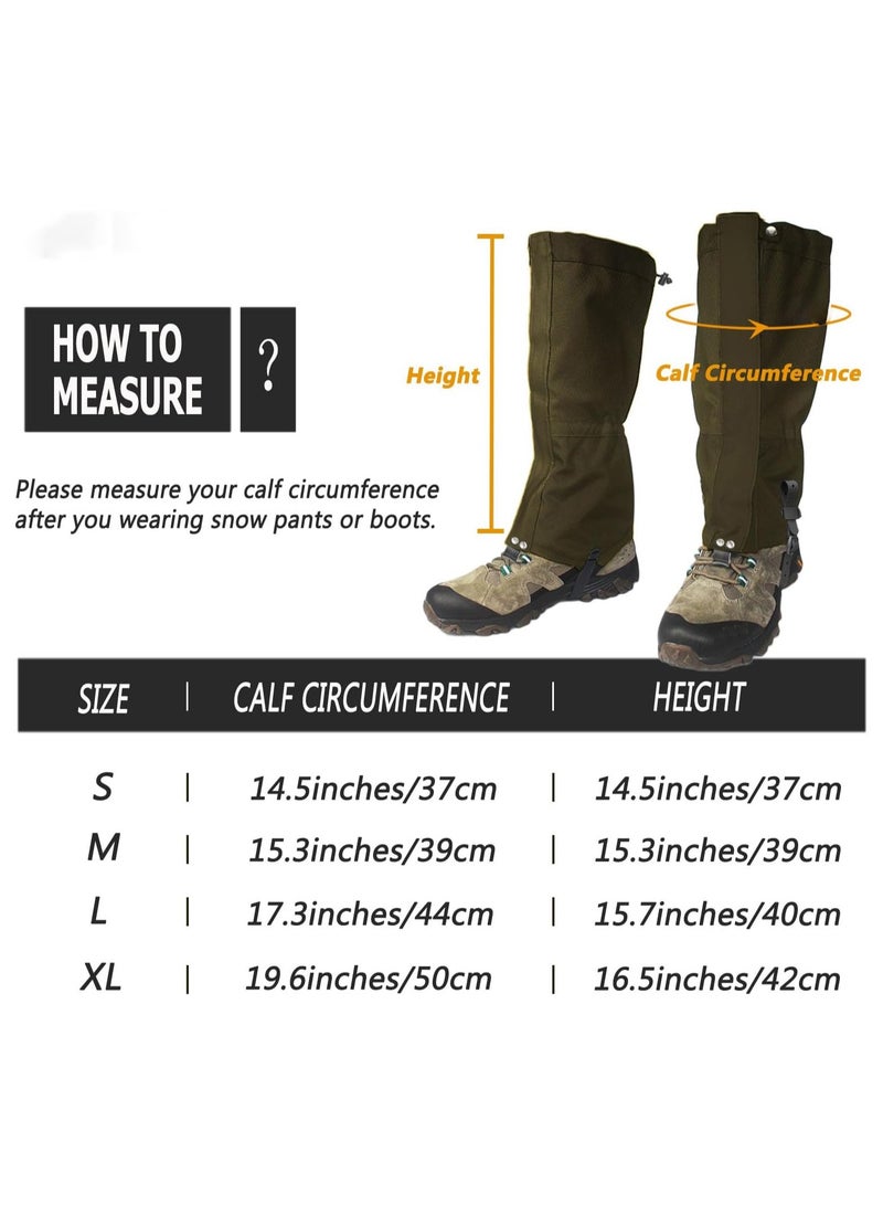 Generic Leg Gaiters Ultra HIGH-Performance Hunting Gaiters, 100% Waterproof Hiking Gaiters with Upgraded Rubber Foot Strap,  Adjustable Snow Boot Gaiters. Anti-insect, anti-snake and anti-sand desert trekking equipment - Image 5