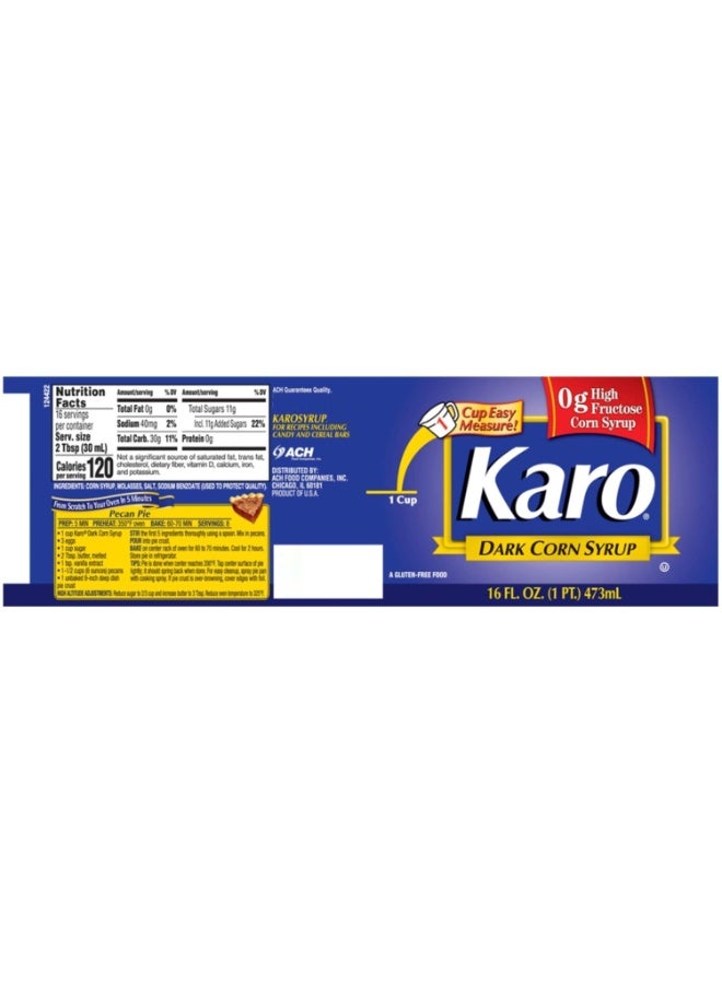 Karo Dark Corn Syrup 0G High Fructose Corn Syrup 473 ML - Image 2