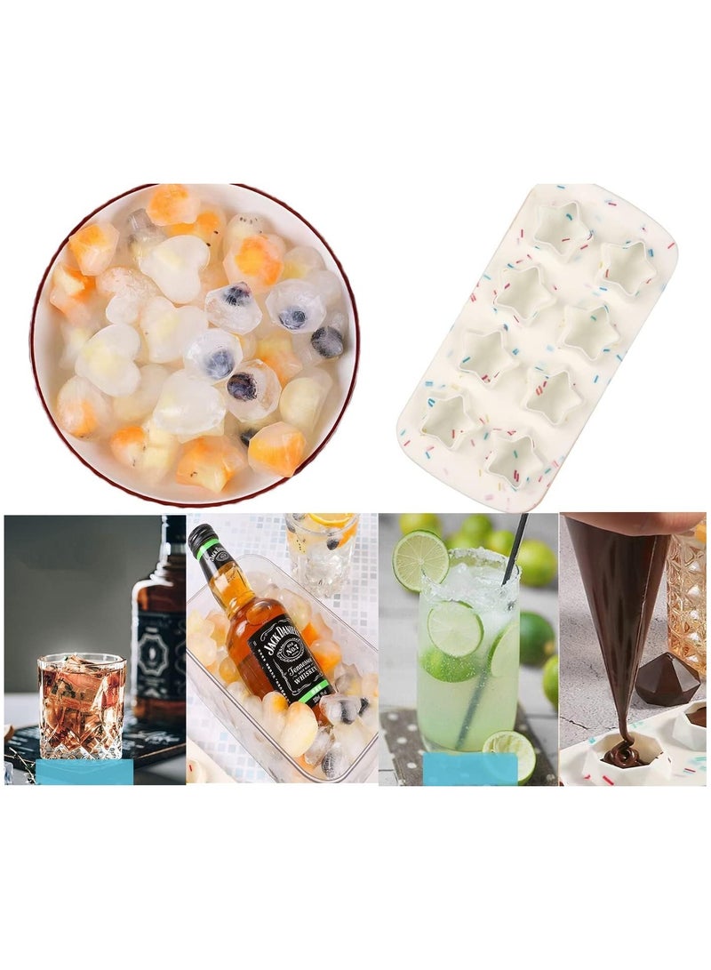 general Ice Cube Trays, Silicone Easy Release Ice Cube Moulds BPA Free 8-Ice Tray for Freezing Drinks, DIY Baby Food, Chocolate Jelly, Ice Cream - Image 3