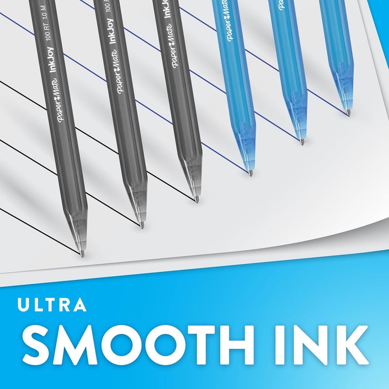 Papermate InkJoy 100RT Ballpoint Pens, Medium Point (1.0mm), Black & Blue Ink, 72 Count - Bulk Pack for School, Home, Office, College, Note-Taking - Image 3