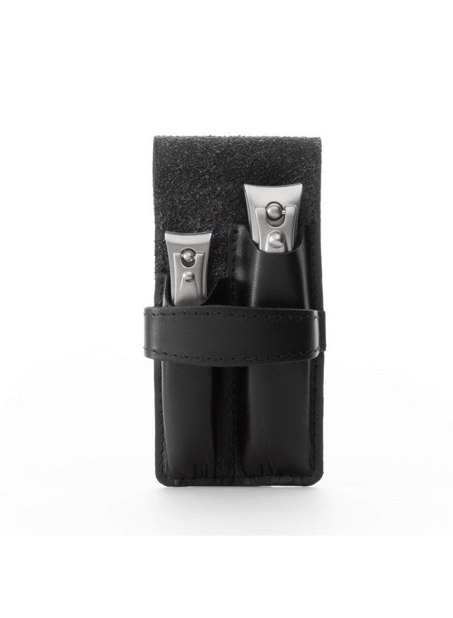 GERMANIKURE Nail Clippers Set in Black Leather Case - Ethically Made in Solingen Germany, FINOX Stainless Steel Tools - Professional Quality Manicure & Pedicure Kit - Image 2