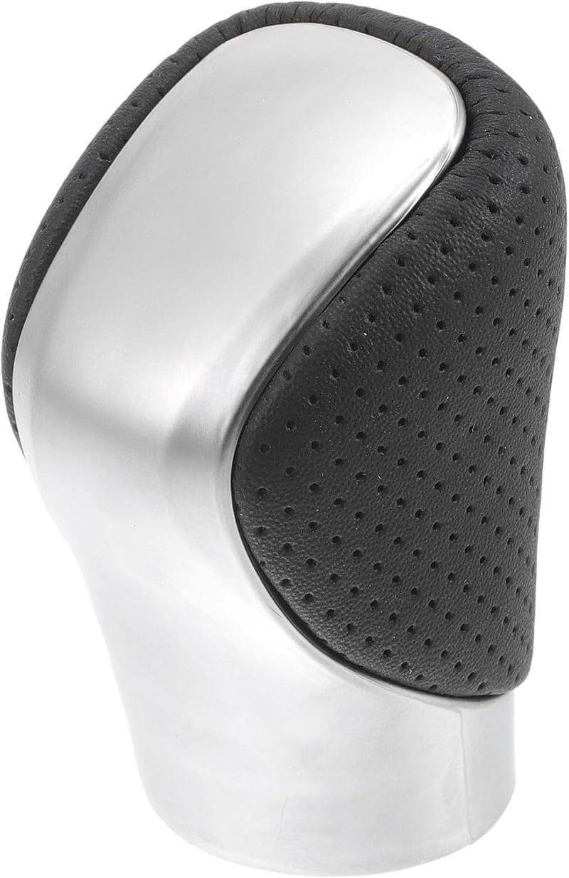 TUCKBOLD Automatic Manual Gear Shifter Knob for Lexus ES350 - Black Silver Tone Plastic and Punched Faux Leather - Image 1