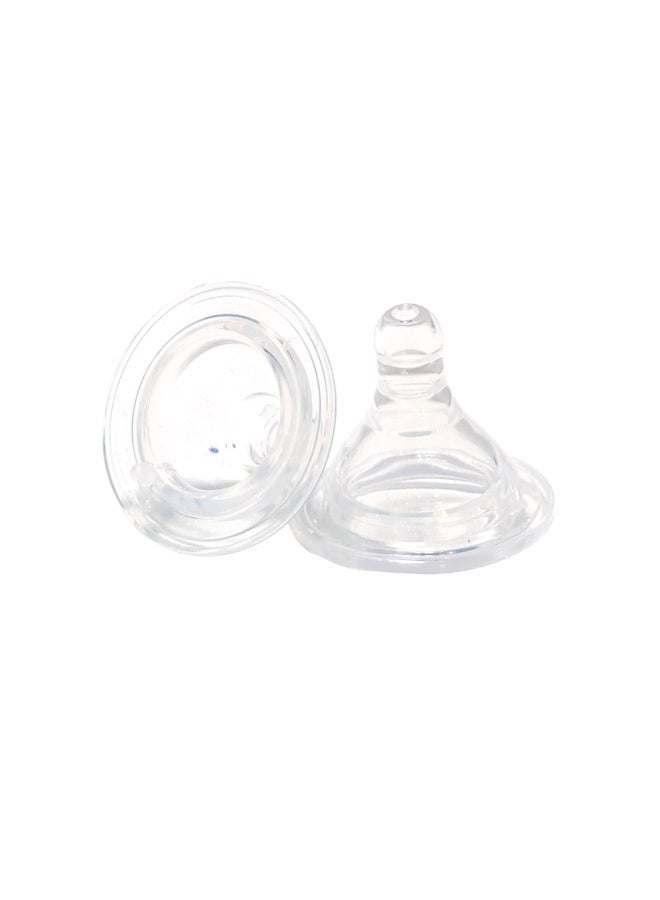 نوفي حلمات نوفي السيليكونية ذات العنق العريض - عبوة من قطعتين، حديثي الولادة من عمر 0 ​​أشهر فما فوق، تدفق صغير - Image 3