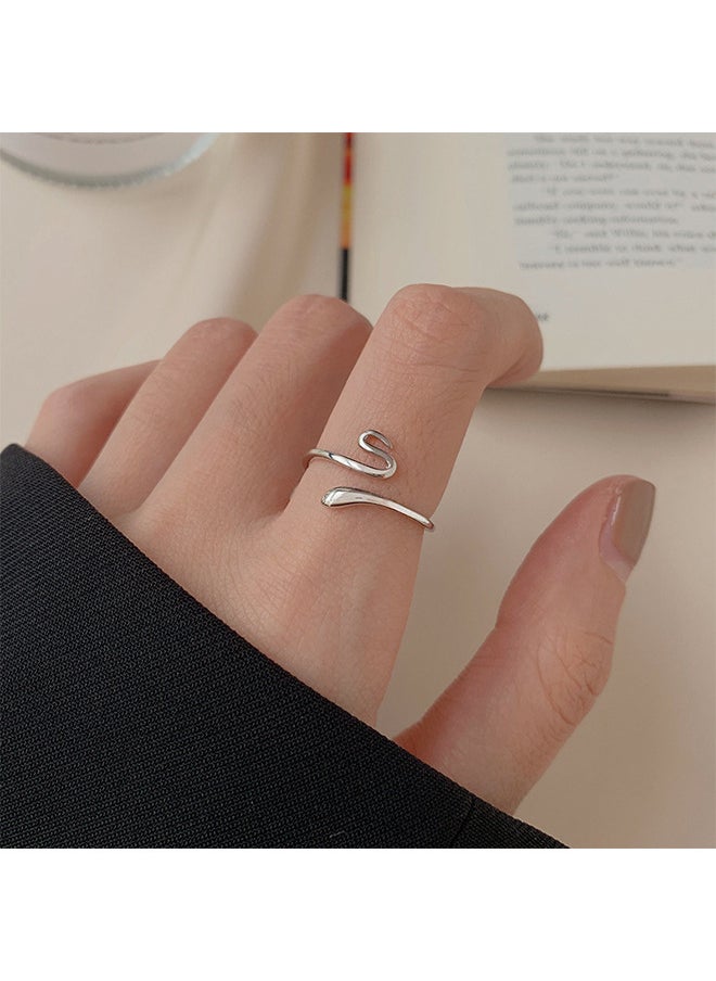 Depend - Luxurious And Delicate Silver Ring Made With High Quality And Precision From S925 Sterling Silver In The Shape Of A Coiled Snake To Give A Wonderful Look To The Princess Who Deserves It - Image 1