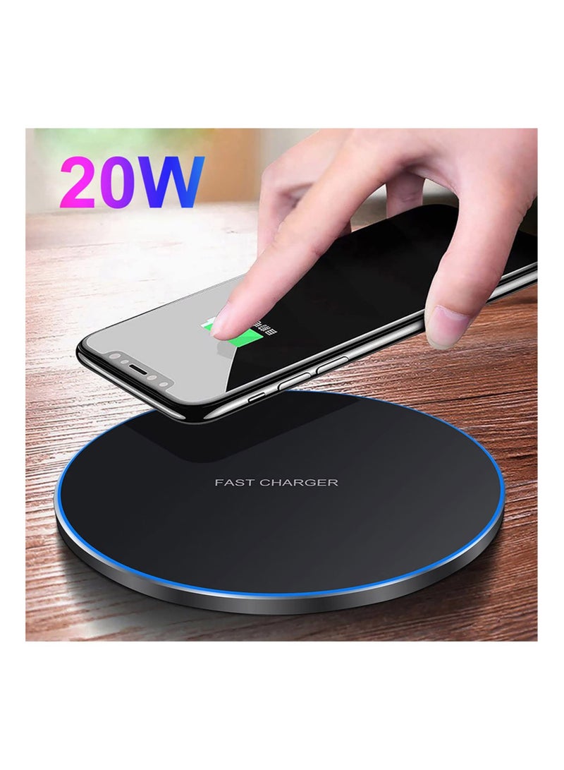 كابتن تيك Wireless Charger Fast Wireless Charging Pad Compatible with iPhone 11, 12, 13, 14 Pro/Pro Max, 13/14 Mini, XS, XS Max, XR, 8 Plus, for Samsung Galaxy/Note, Galaxy Buds - Image 3