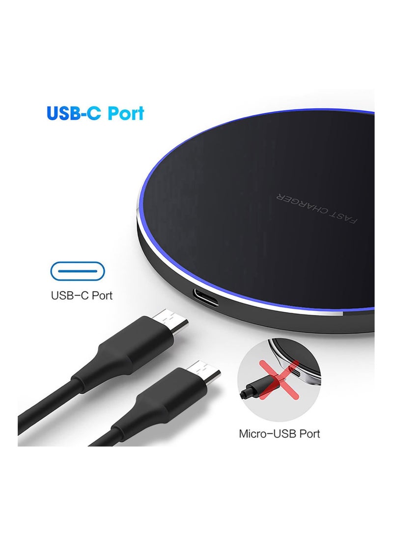 كابتن تيك Wireless Charger Fast Wireless Charging Pad Compatible with iPhone 11, 12, 13, 14 Pro/Pro Max, 13/14 Mini, XS, XS Max, XR, 8 Plus, for Samsung Galaxy/Note, Galaxy Buds - Image 5