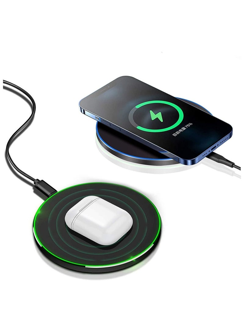 كابتن تيك Wireless Charger Fast Wireless Charging Pad Compatible with iPhone 11, 12, 13, 14 Pro/Pro Max, 13/14 Mini, XS, XS Max, XR, 8 Plus, for Samsung Galaxy/Note, Galaxy Buds - Image 2
