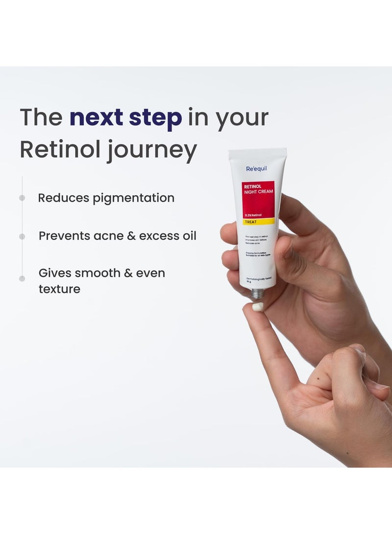 RE' EQUIL 0.3% Retinol Night Cream, Improves Skin Texture, Reduces Acne, Unisex, For All Skin Types, 30G - Image 3