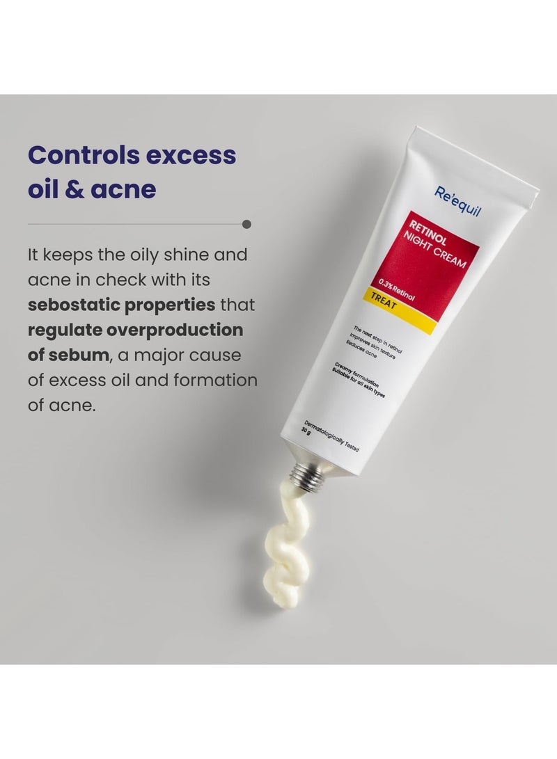 RE' EQUIL 0.3% Retinol Night Cream, Improves Skin Texture, Reduces Acne, Unisex, For All Skin Types, 30G - Image 5