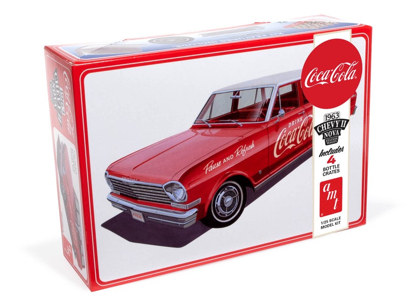 AMT 1963 Chevy II Nova Wagon w/Crates Coke 1:25 Scale Model Kit - Image 1