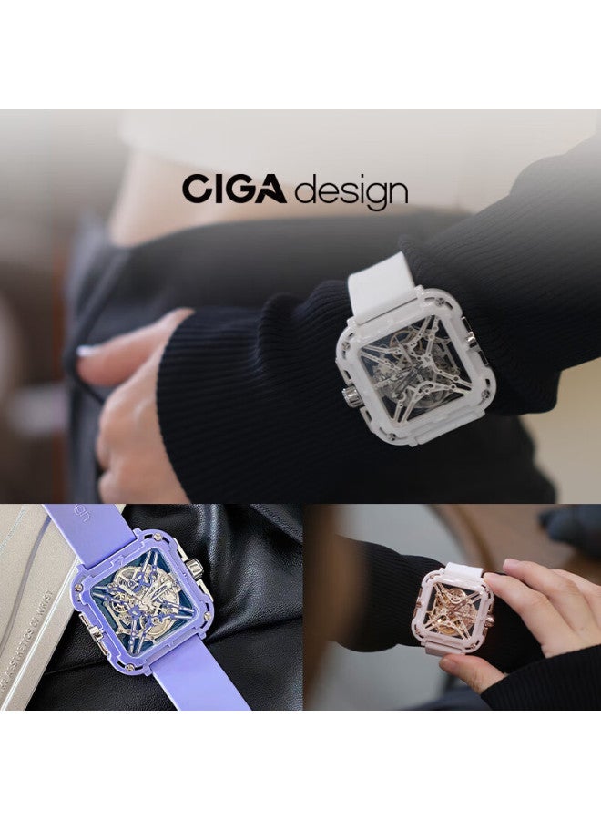 Ciga Design Ceramic Mechanical Watch, Jimei. Ink Mechanical Watch, Fully Skeletonized Fashionable Women's Watch - Image 2