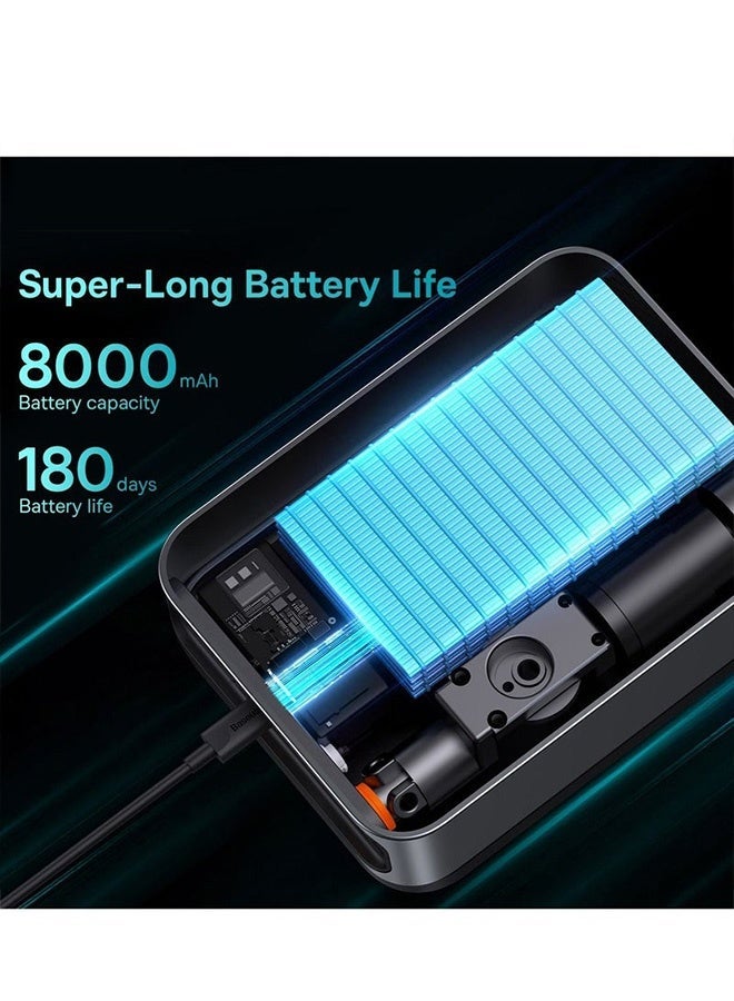 2-in-1 Portable Car Jump Starter with Air Compressor & Power Bank, 1000A Peak Current, 8000mAh Battery, LED Display, 150PSI Tire Inflator, Fast Charger 3.0, Car Battery Charger, Emergency Starter for Cars, Van, SUV, Pickup Trucks & RVs, Supports 4.0L Gas/2.5L Diesel Engines - Image 4