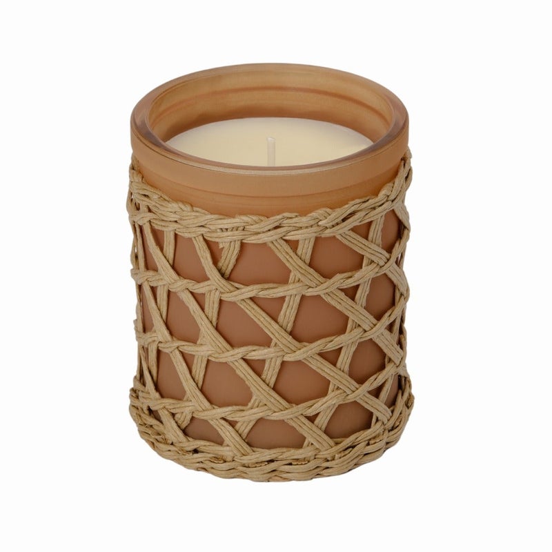 French Connection شمعة جرة معطرة برائحة الكراميل وخشب الأرز والحمضيات - 200 جرام، 1 فتيلة | مدة الاحتراق - 37 ساعة | مجموعة منسوجة | مثالية للهدايا، ديكور المنزل، الحفلات وعطر الغرف | مثالية لديكور غرفة المعيشة والمكتب - Image 4