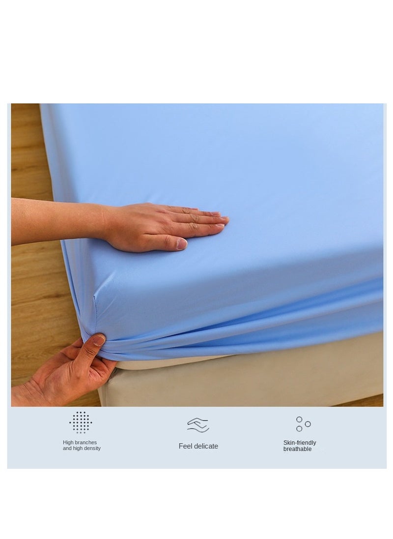 Y&D 3-Piece Solid Color Bed Sheets Set Waterproof Breathable Mattress Cover  - Image 2