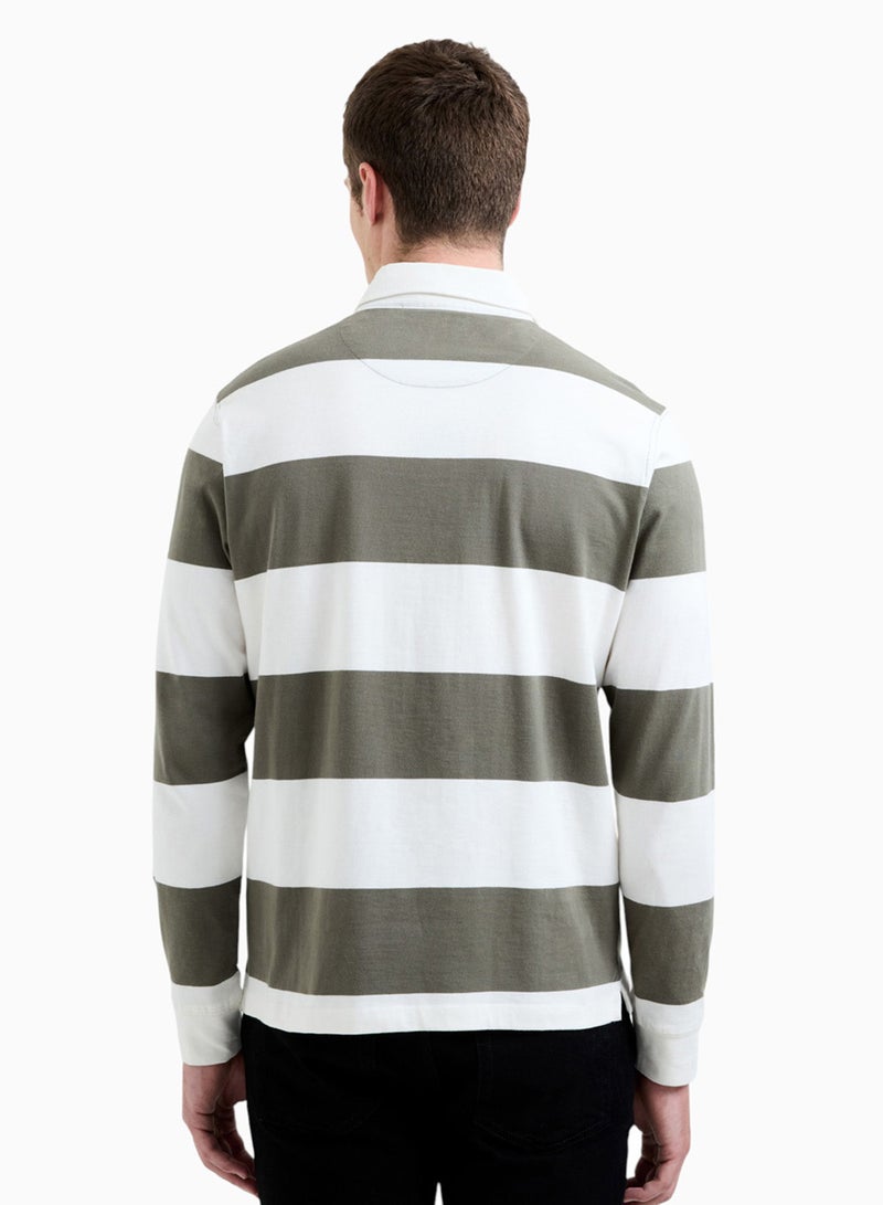 French Connection Striped Rugby Polo Long Sleve - Image 2