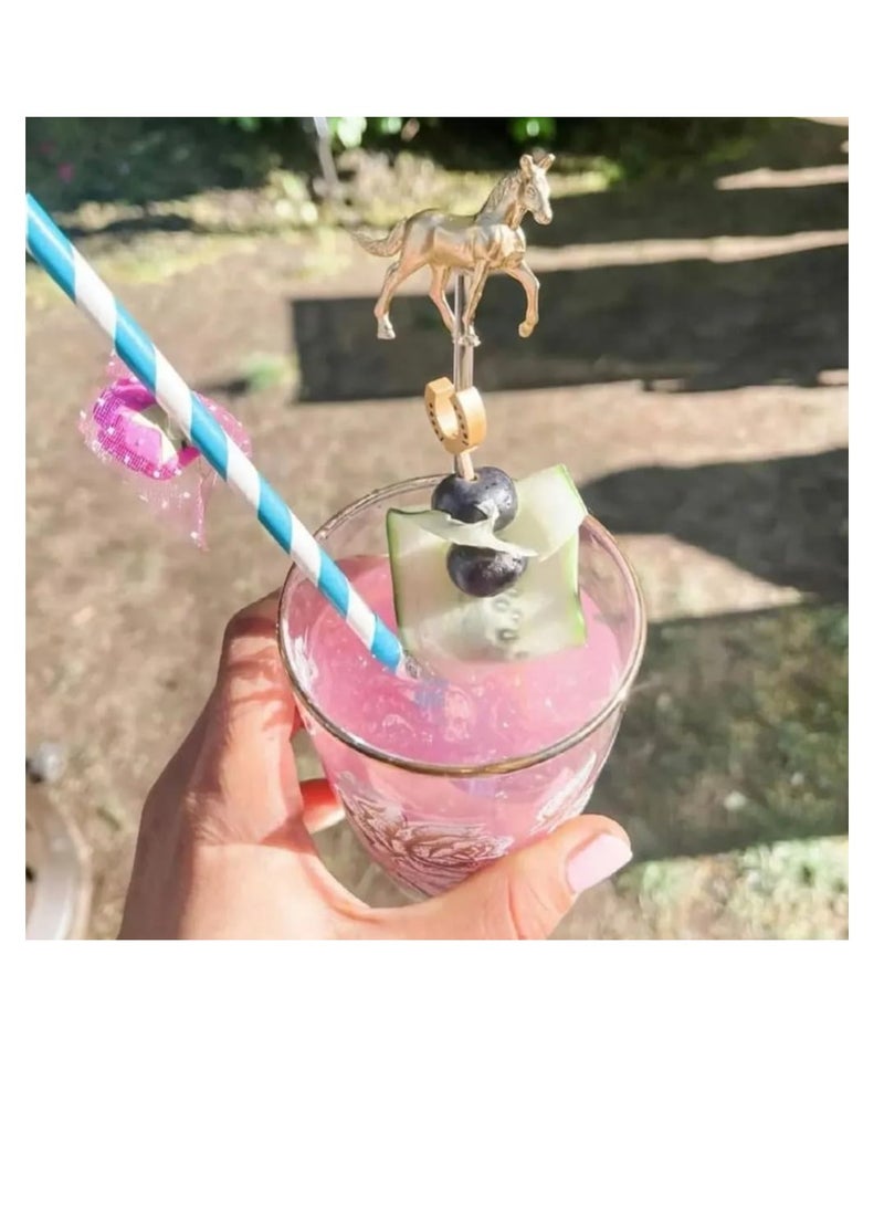 Barakah 6 Pieces Kentucky Derby Horse Drink Stirrers, Reusable Cocktail Coffee Stirrers, Swizzle Sticks, Derby Decorations, for Parties,Weddings & Bar Events - Image 5