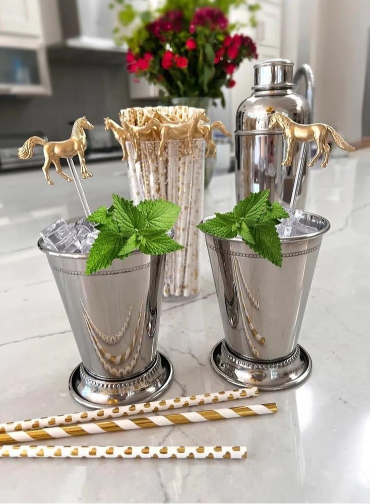 Barakah 6 Pieces Kentucky Derby Horse Drink Stirrers, Reusable Cocktail Coffee Stirrers, Swizzle Sticks, Derby Decorations, for Parties,Weddings & Bar Events - Image 1