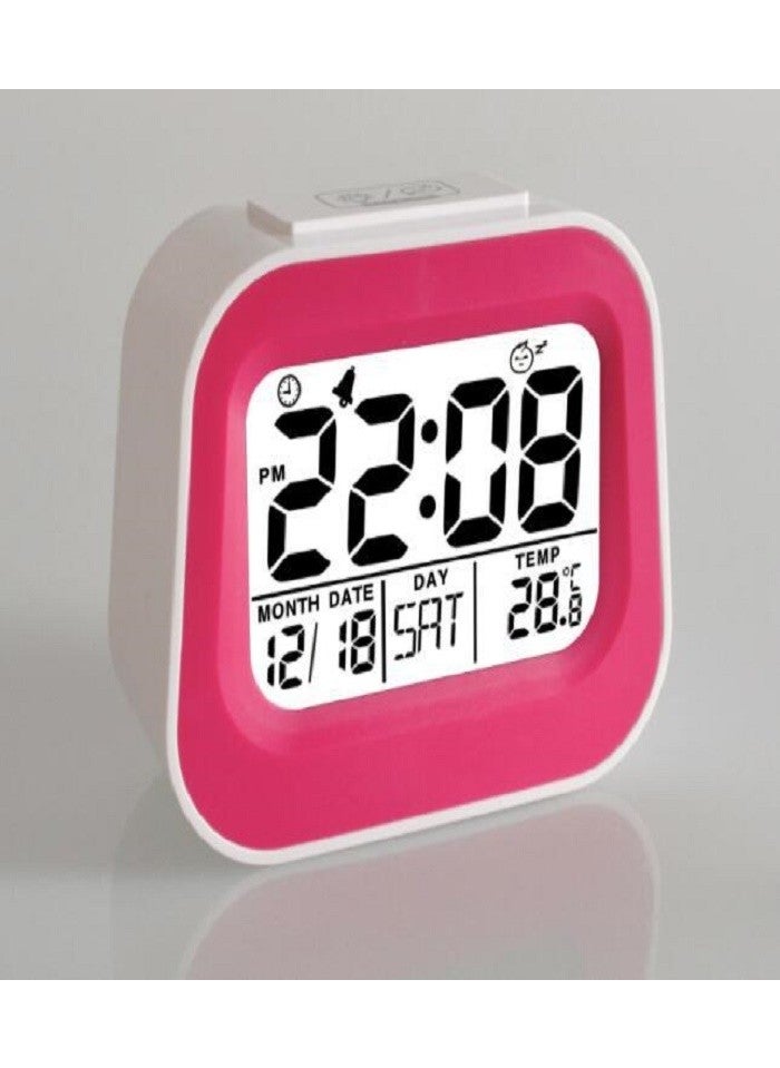 Slons Aksesuar - Sensor Light Table Clock Battery Digital Clock Pink - Image 1