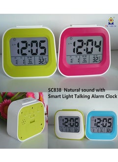 Slons Aksesuar Sensor Light Table Clock Battery Digital Clock Pink  - Image 3