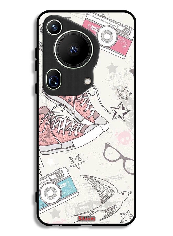 Tolwak Huawei Pura 70 Ultra Protective Case Cover Canva Shoes And Camera Art - Image 1