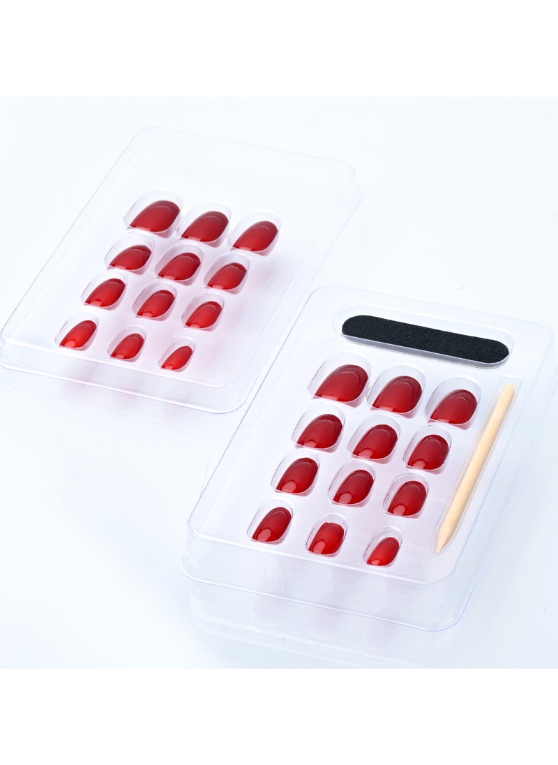 KATIA Katia Press On Gel Nail Oval - Shiny Red 22  - Image 2