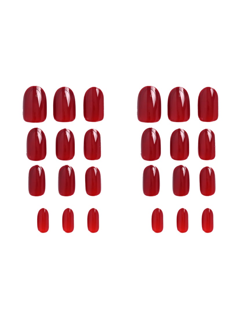 KATIA Katia Press On Gel Nail Oval - Shiny Red 22  - Image 3