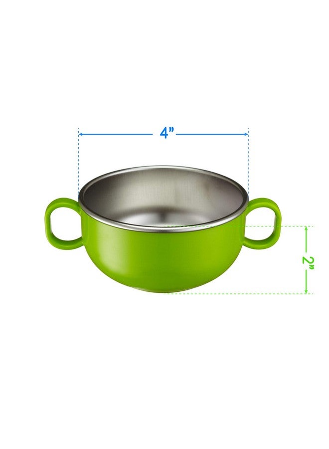 Innobaby Din Din Smart Stainless Steel Starter Feeding Bowl for Babies, Toddlers and Kids, BPA-Free, Green, 2-Pack - Image 3