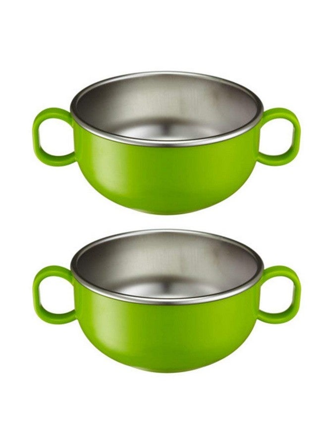 Innobaby Din Din Smart Stainless Steel Starter Feeding Bowl for Babies, Toddlers and Kids, BPA-Free, Green, 2-Pack - Image 1