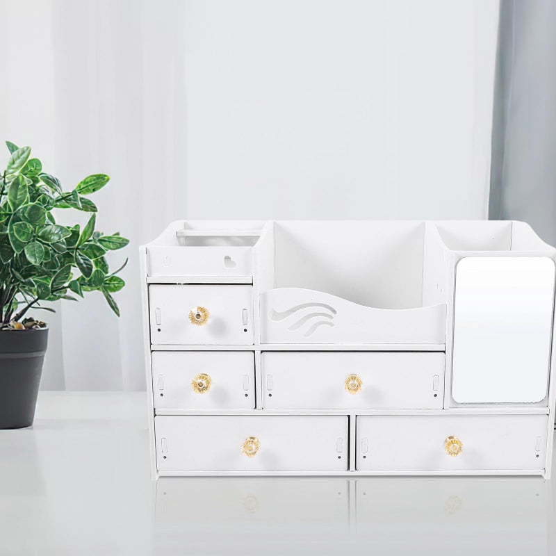 Multifunctional 5 Drawer Makeup Organizer Vanity Storage Box For Home And Travel - Image 5