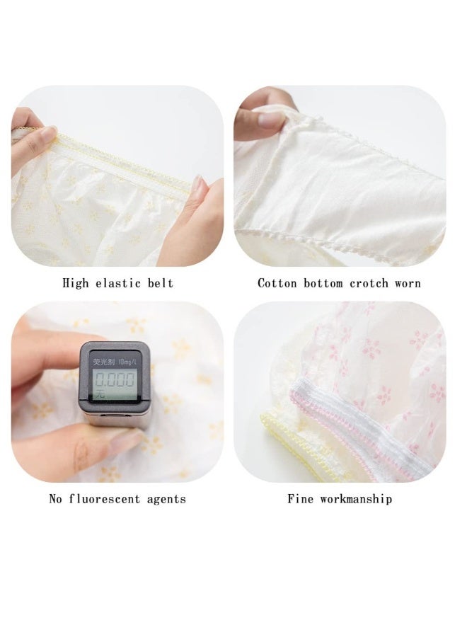Women's Disposable Nonwoven Underwear, Underwear Ladies Briefs, Paper Printing Panties, for Travel Hotel Spa Hospital Stays Emergencies (14Pcs, Size: L) - Image 2