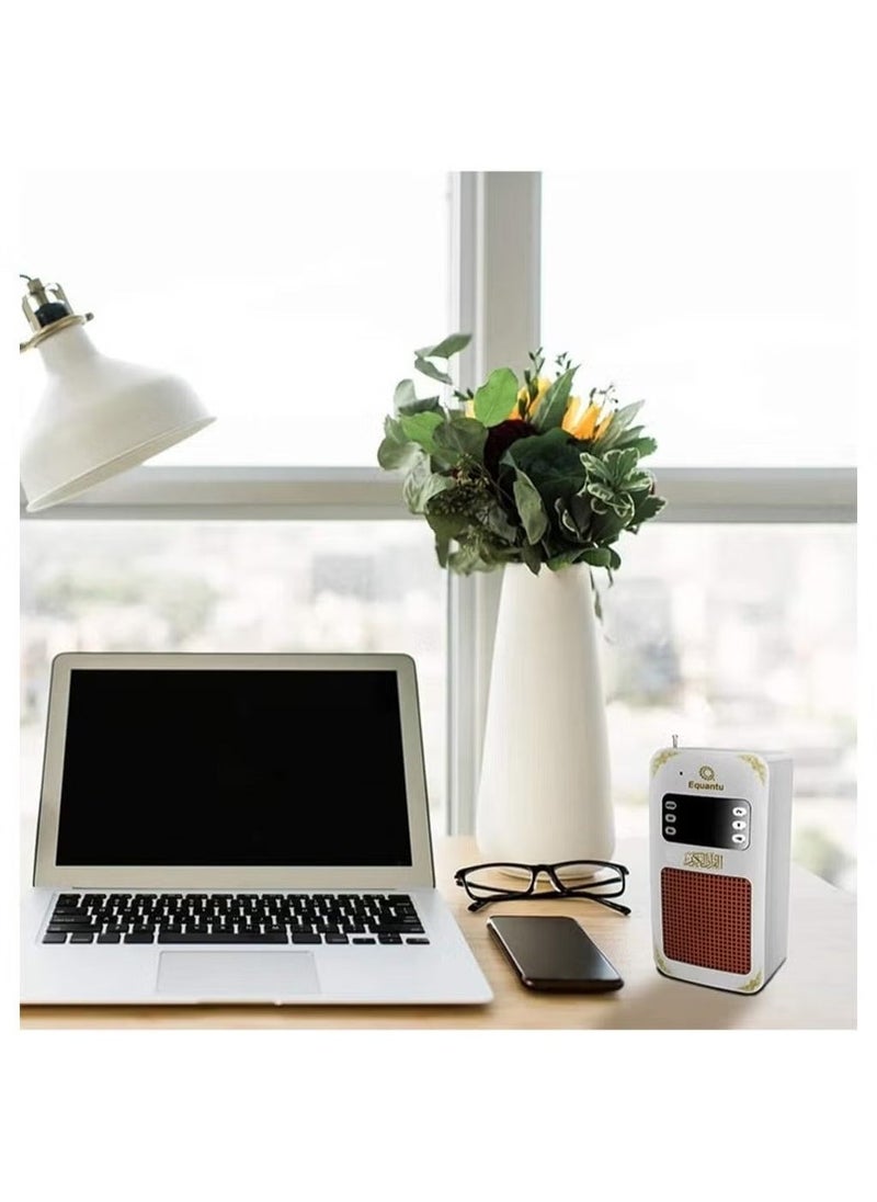 Equantu SQ669 Portable Small Bluetooth Speaker MP3 Arabic Translator Quran Player with USB Jack, High-Quality Sound, Compact Design for Home & Travel, Ideal for Listening to Quran Recitations, Islamic Lectures, Music, and More – White  - Image 5