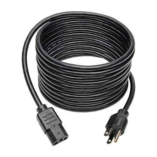 Tripp Lite Standard Computer Power Cord 10A,18AWG (NEMA 5-15P to IEC-320-C13) 15-ft.(P006-015),Black - Image 2