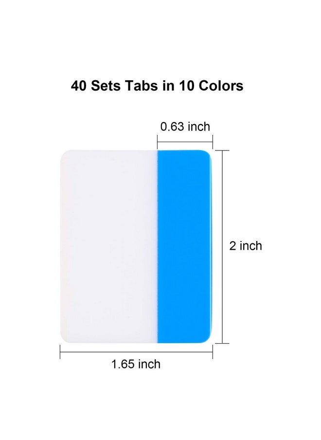 Jovitec - 800 Pieces File Tabs Sticky Index Tabs Writable And Repositionable Filing Tabs Flags For Pages Or Book Markers Reading Notes Classify Files 40 Sets (Fresh Colors) - Image 1