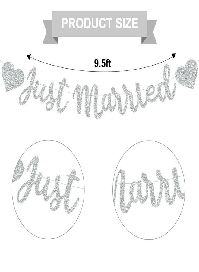 بيشيدا لافتة BEISHIDA الفضية لحفلات الزفاف - لا تحتاج إلى صنعها بنفسك، لافتة حفل زفاف لامعة، علامات للمتزوجين حديثًا، إكليل العازبة/العرائس، لوازم ديكور حفل الخطوبة، ديكورات حفل استقبال الزفاف. - Image 3