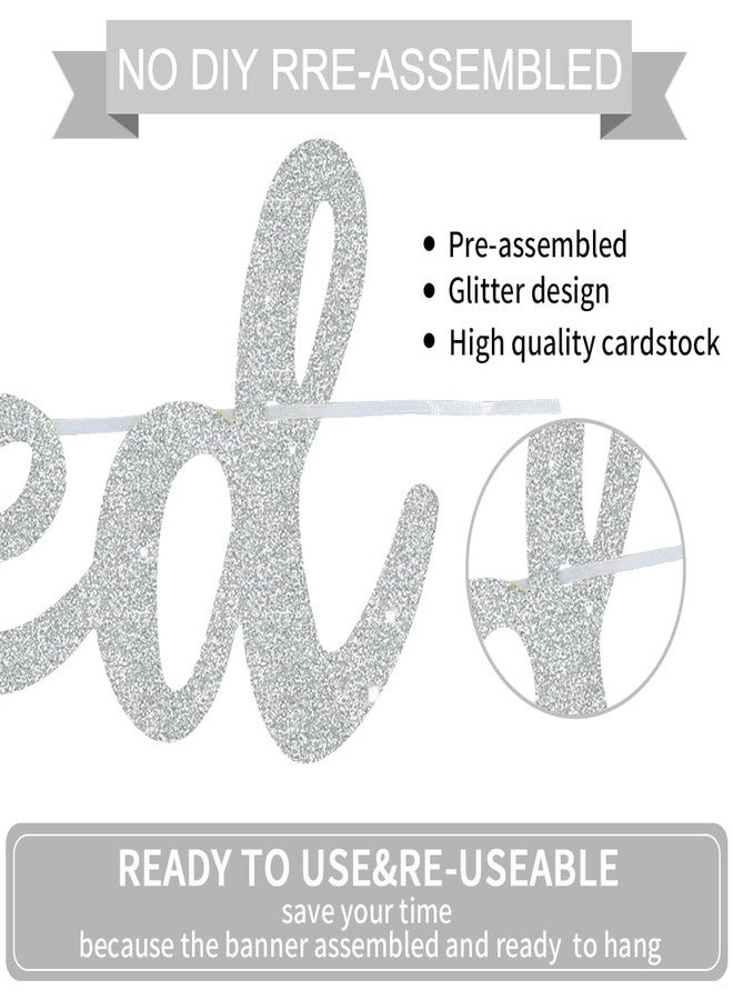 بيشيدا لافتة BEISHIDA الفضية لحفلات الزفاف - لا تحتاج إلى صنعها بنفسك، لافتة حفل زفاف لامعة، علامات للمتزوجين حديثًا، إكليل العازبة/العرائس، لوازم ديكور حفل الخطوبة، ديكورات حفل استقبال الزفاف. - Image 2