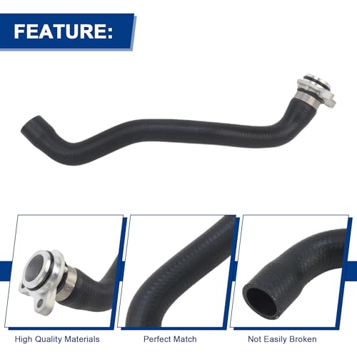 Bomunik Aluminum Fitting Assembly Radiator Coolant Hose for BMW F10 528i 2011 L6 3.0L, Thermostat to Cylinder Head, Replacement: 11537581063 - Image 2