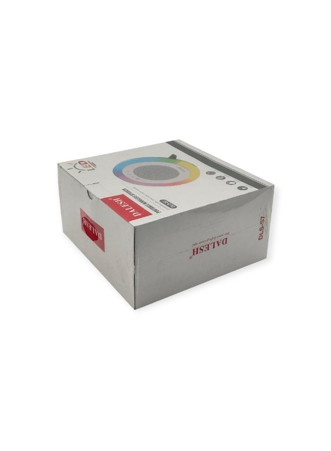 داليش سبيكر  dls-s7 محمول لاسلكي بلوتوث 5.3 مع حلقة إضاءة rgb ليد – صوت محيطي 5 واط، بطارية 1200mah، مدخل aux، usb، راديو fm، فتحة tf card – متوافق مع آيفون أندرويد تابلت لابتوب – سبيكر مكتبي بإضاءة أجواء للمنزل وغرفة النوم والمكتب والسفر والاستخدام الخارجي - Image 3