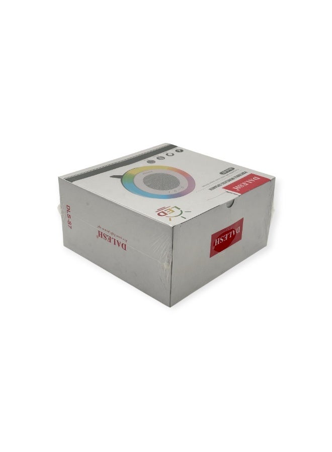 داليش سبيكر  dls-s7 محمول لاسلكي بلوتوث 5.3 مع حلقة إضاءة rgb ليد – صوت محيطي 5 واط، بطارية 1200mah، مدخل aux، usb، راديو fm، فتحة tf card – متوافق مع آيفون أندرويد تابلت لابتوب – سبيكر مكتبي بإضاءة أجواء للمنزل وغرفة النوم والمكتب والسفر والاستخدام الخارجي - Image 5