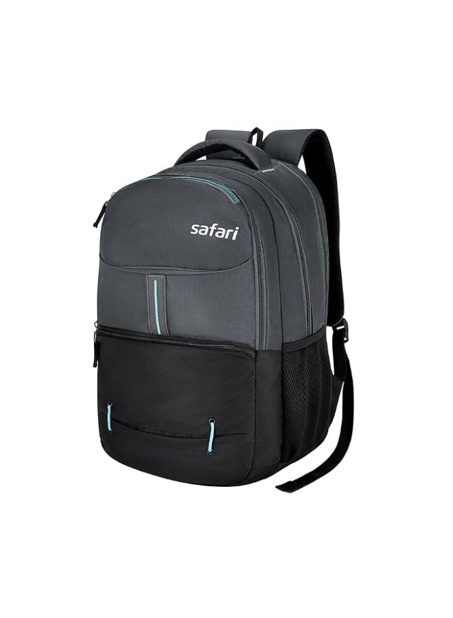 Safari Impact 35L Laptop Backpack Bag for Men & Women, School Bag for Boys & Girls, Ideal for Office/School/College, 3 Compartment Backpack with Rain Cover, Bottle Holder, & Organizer, Grey - Image 1
