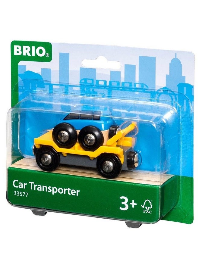 بريو وورلد ٣٣٥٧٧ - ناقلة سيارات - مجموعة قطار خشبي من قطعتين | مُشعل خيال الطفل | معتمد من مجلس الإشراف على الغابات (FSC) | مثالي للأطفال من سن ٣ سنوات فما فوق - Image 4