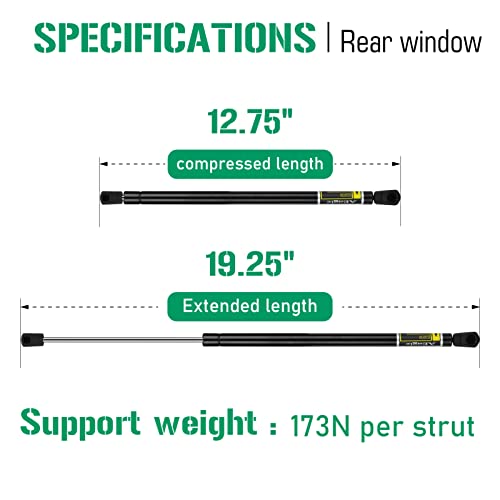 AEagle Rear Window Glass Lift Supports Struts Shocks for Ford Explorer 2006-2010, Mercury Mountaineer 2008-2010, 6615 SG304079 Qty 2 - Image 2