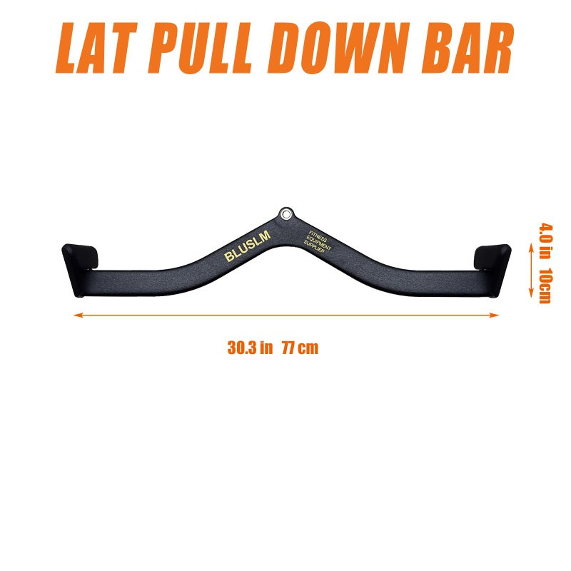BLUSLM LAT Pull Down Bar for Cable Machine, LAT Pulldown Attachments T-bar V-bar Cable Attachment for Gym, Back Tricep Strength Training Handle (BL4PLUS) - Image 2