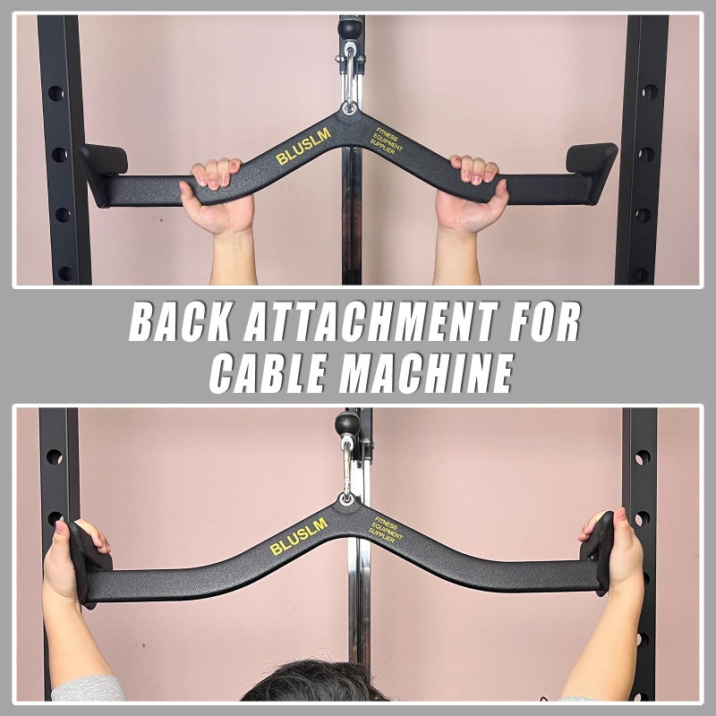 BLUSLM LAT Pull Down Bar for Cable Machine, LAT Pulldown Attachments T-bar V-bar Cable Attachment for Gym, Back Tricep Strength Training Handle (BL4PLUS) - Image 3